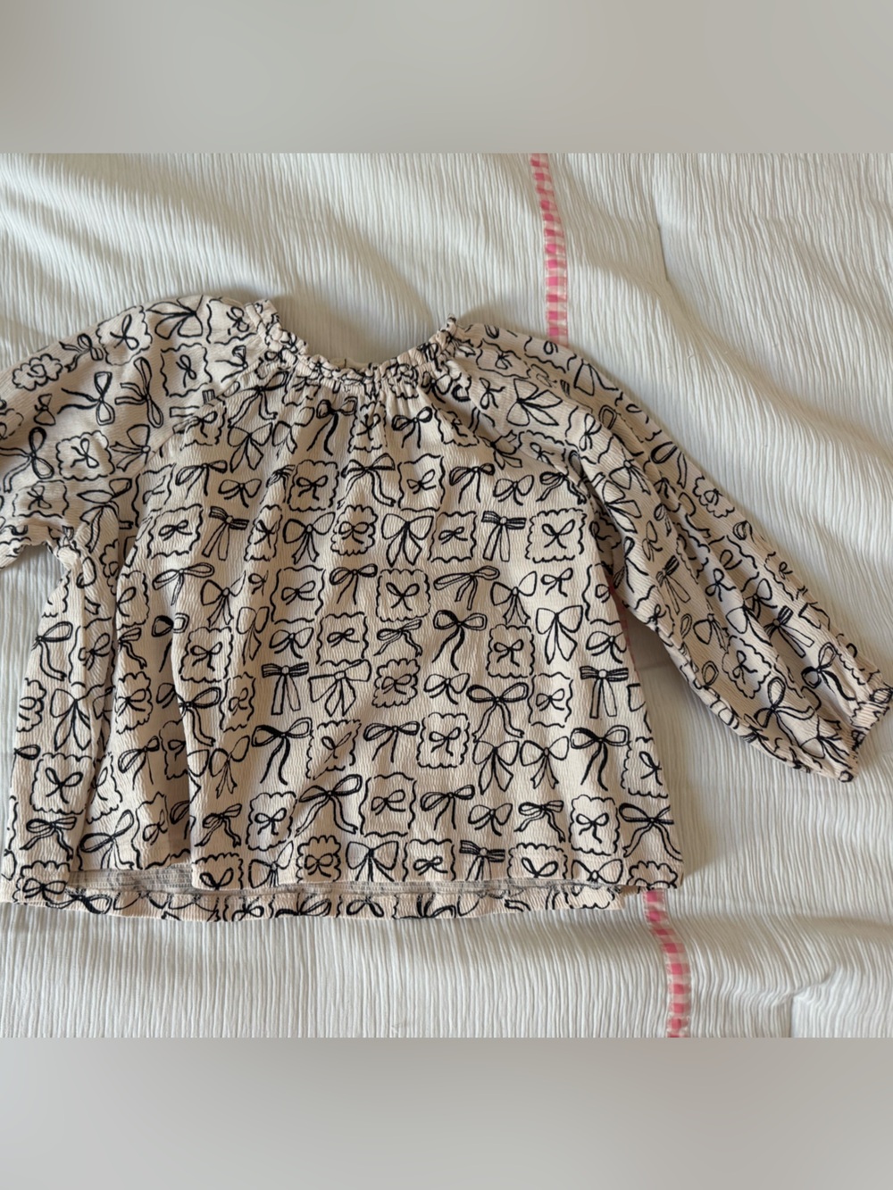Next Kids Girls Beige Floral Bow Print Peasant Top